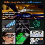 Gafas Inteligentes con IA M20S: Cámara 8MP, Asistente de Voz, Traducción IA, Música Bluetooth, Llamadas y Cancelación Inteligente de Ruido - Image 4